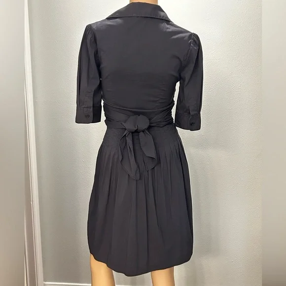 BCBG MaxAzria Collared Faux Wrap Shirt Dress sz 0 - Picture 16 of 16